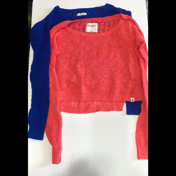 2 x Abercrombie & Fitch Girls cropped sweaters - Picture 1 of 6